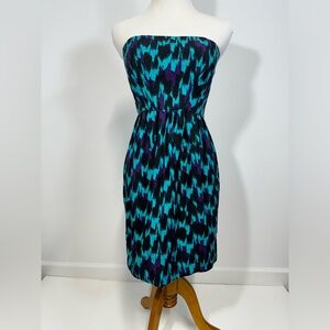 SHOSHANNA Strapless Green/Purple/Black Dress
Women Size 2